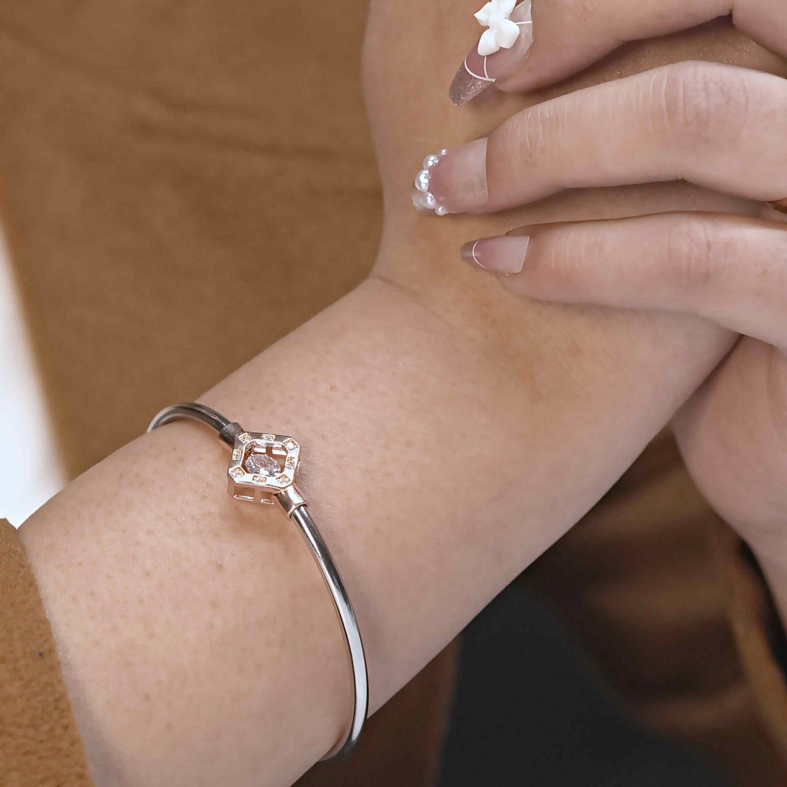 Circle Square Link AD Modern Bracelet