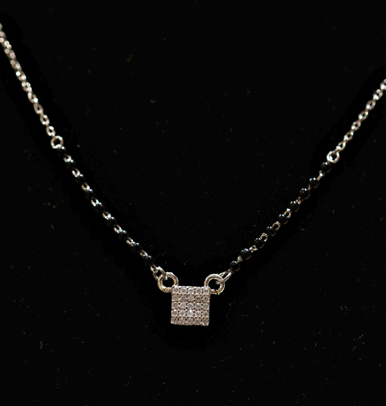 Silver Modern AD Mangalsutra