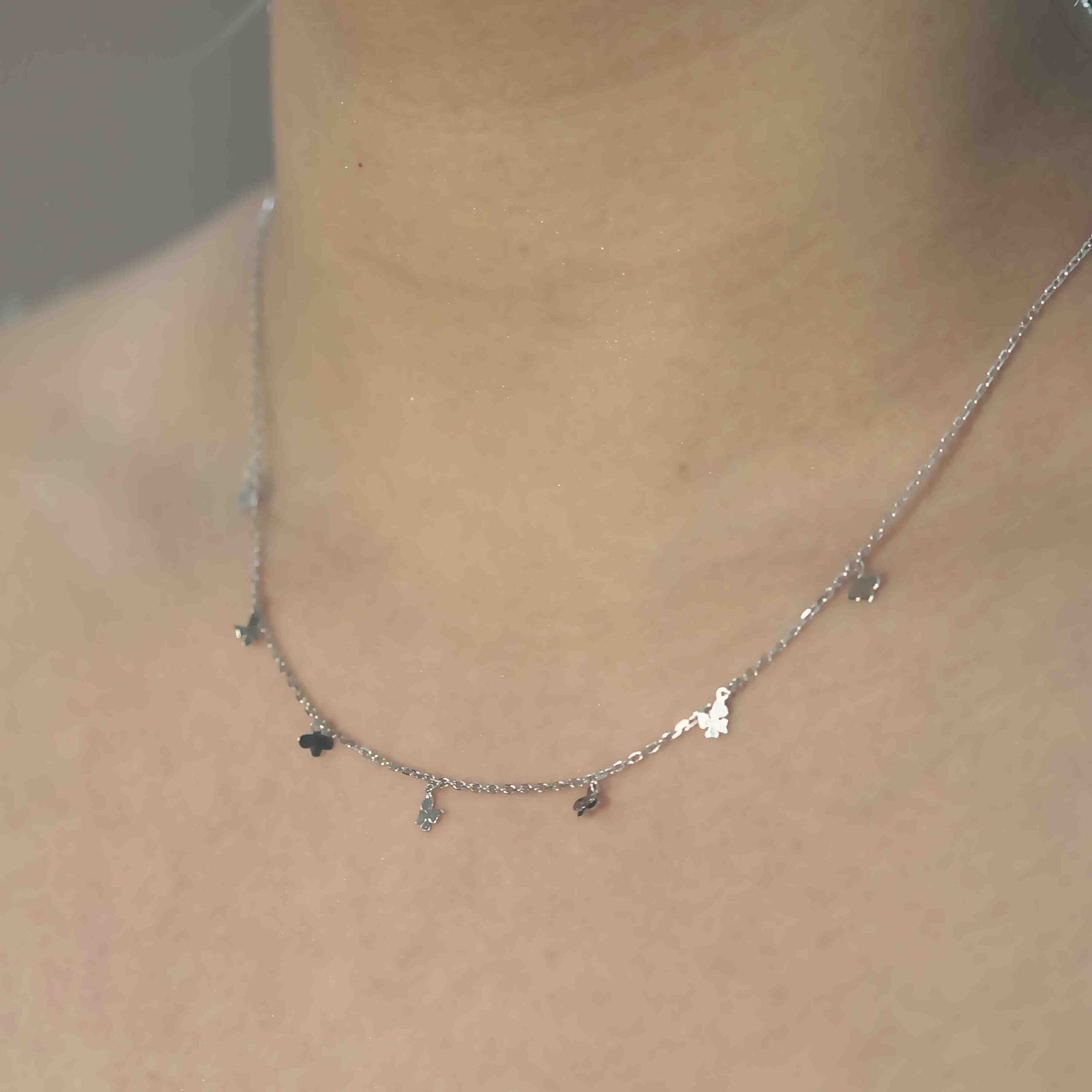 Silver Charm Drop Chain for Women - Image 4