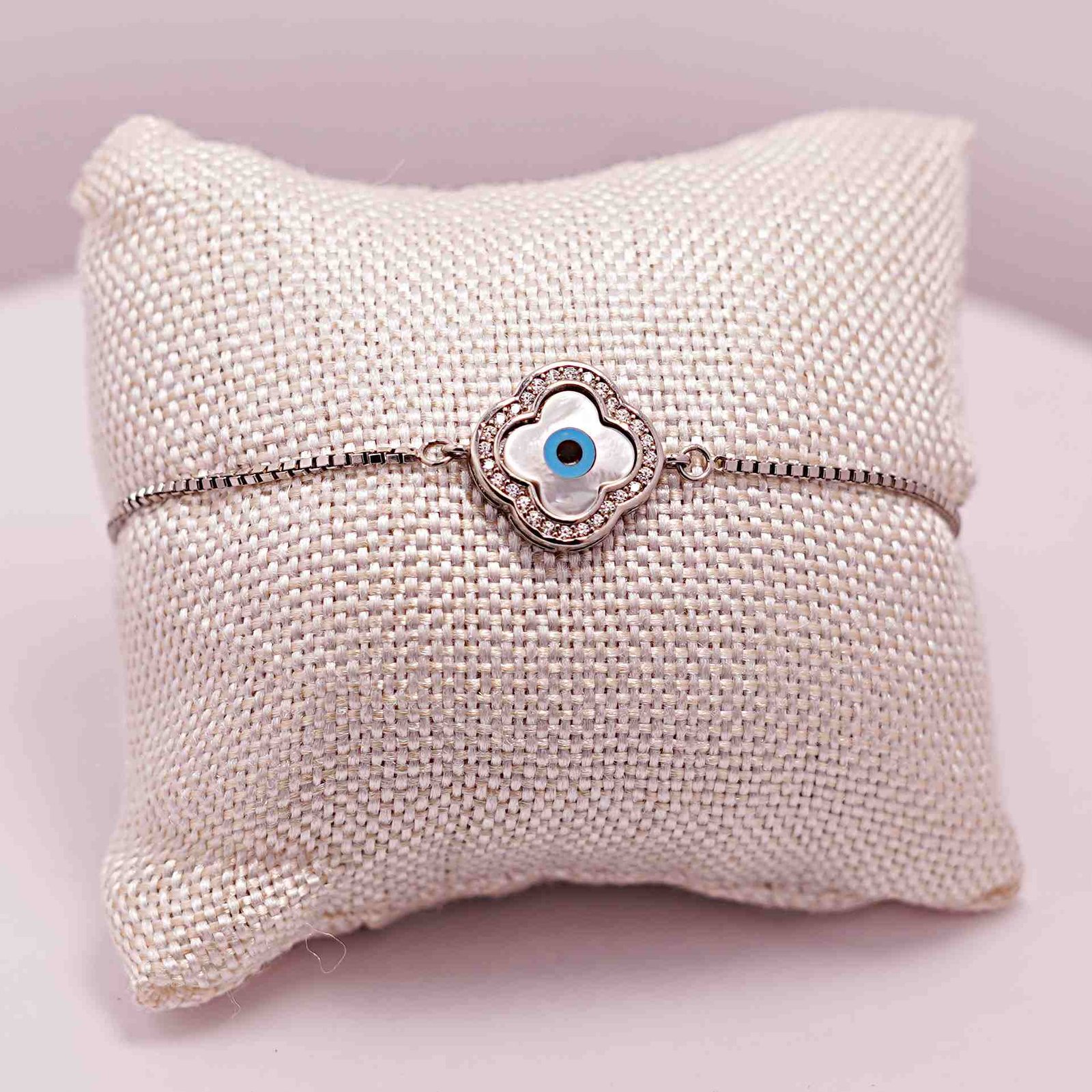 Evil Eye Stone Box Chain Bracelet