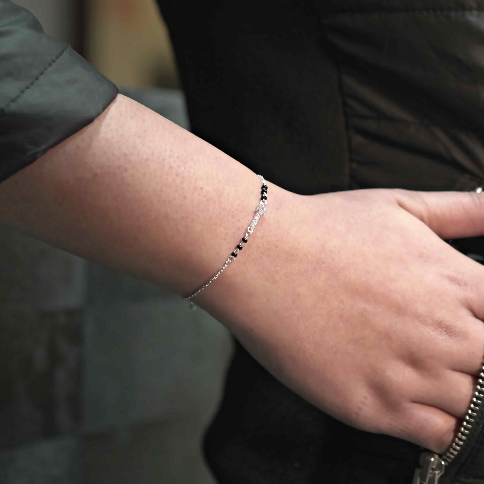 Silver Modern AD Italian Bracelet