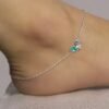 Oxidised box chain butterfly design anklet