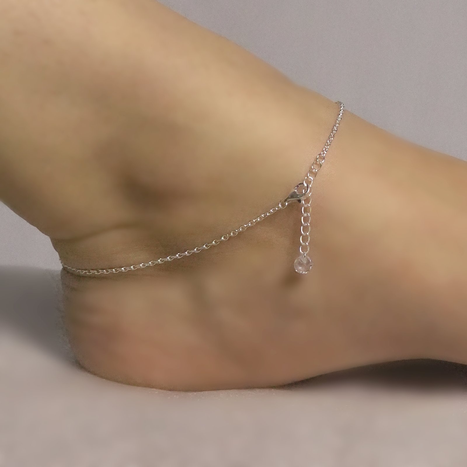 Silver American Stone Italian Anklet - Image 3