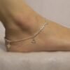 Sterling Triangle Shape White Chain Anklet