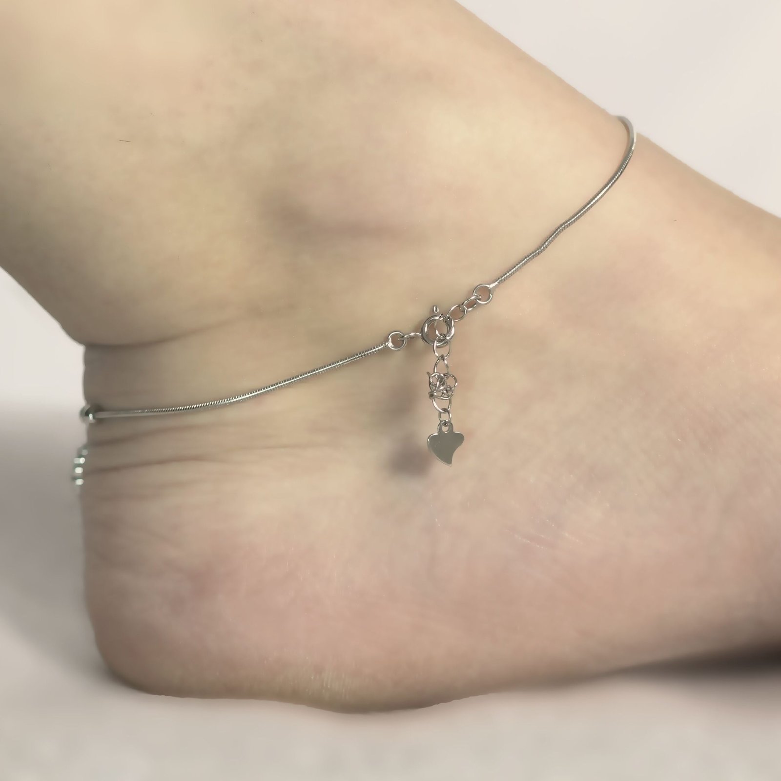 Silver Studded American Diamond Italian Anklet - Image 3