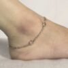 Silver knot shape anklet for women