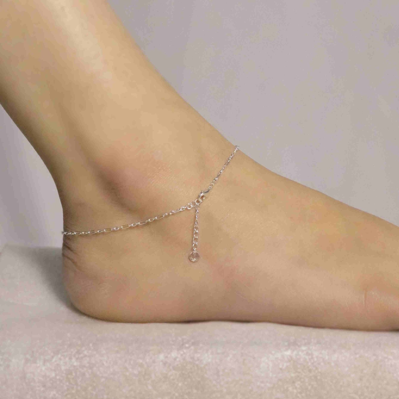 Matt Ball Box Chain Italian Anklet - Image 3