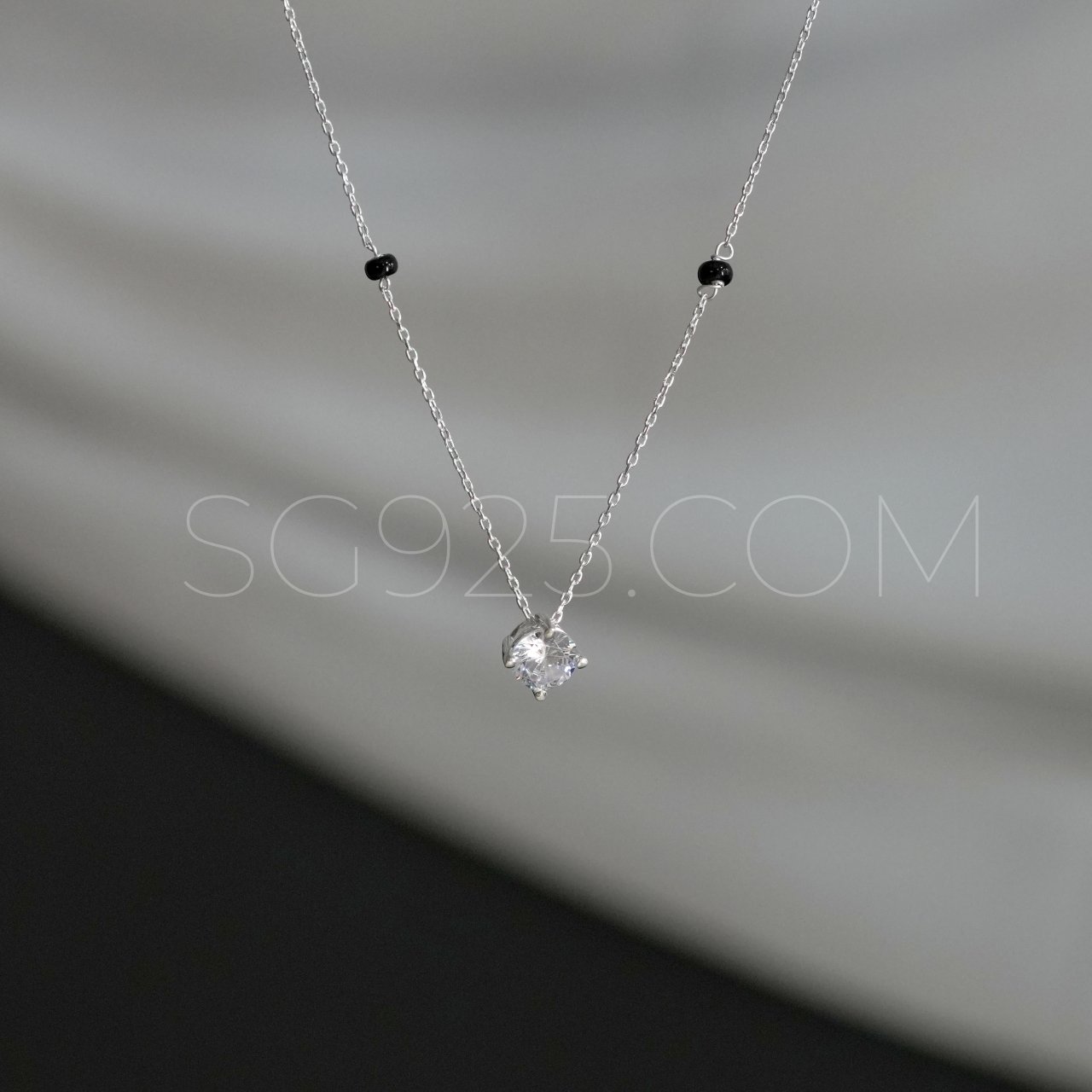 Silver Modern AD Stone Mangalsutra - Image 3