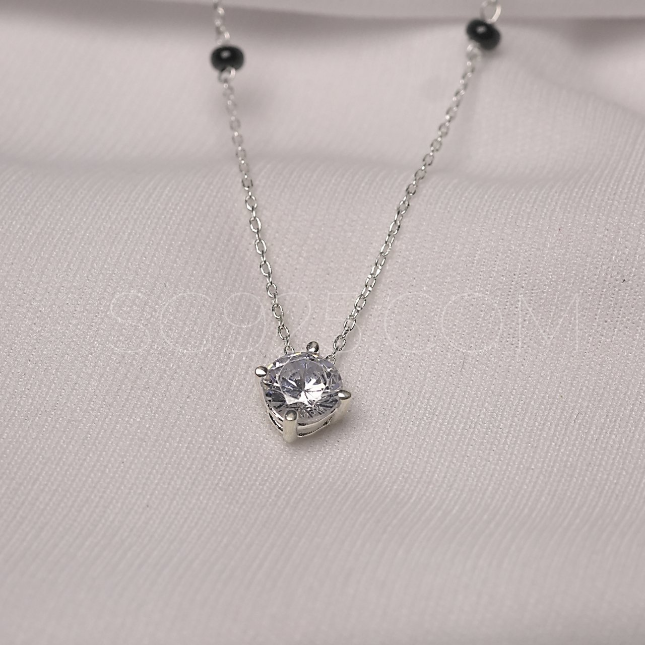 Silver Modern AD Stone Mangalsutra